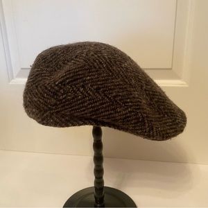 STETSON MENS HAT GRAY WOOL HERRINGBONE TWEED FLAT CAP NEWSBOY GATSBY SIZE M